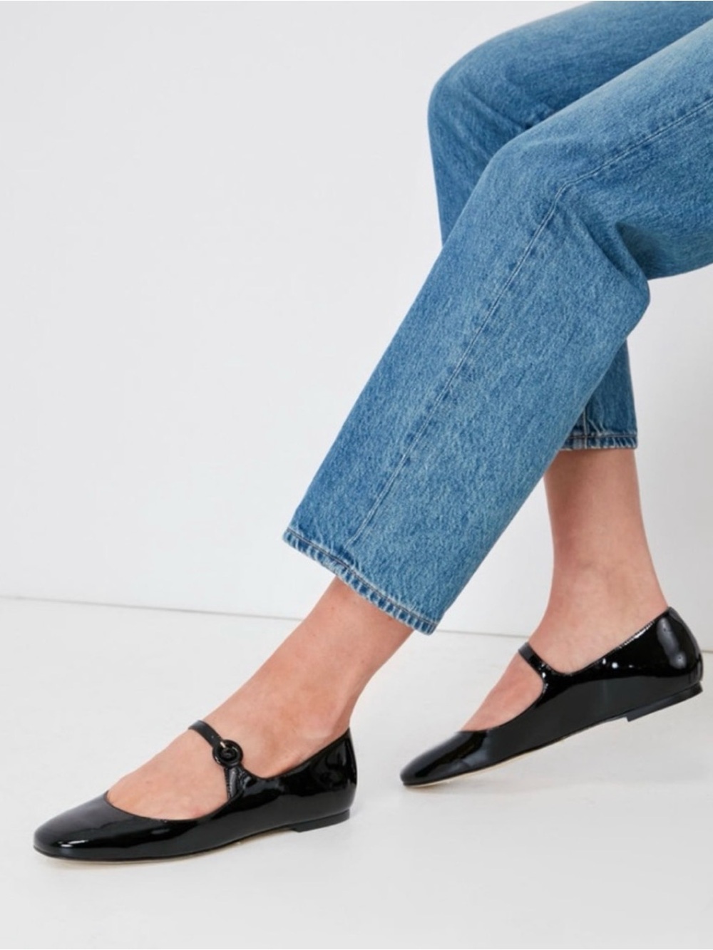 Larroudé Blair Ballet Flats Mary Jane – Black Patent – Size 10
